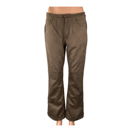 NEW Lioness Womens Brown Pleated Mid Rise Flare Bootcut Trousers Pants Size M