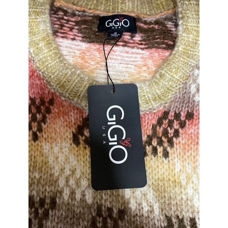 NEW GiGio Womens Multicolor Wool Striped Long Sleeve Pullover Sweater Top Size S