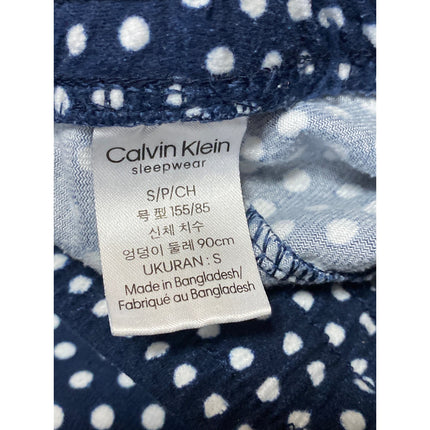 Calvin Klein Women's Navy Blue Polka Dots Straight Leg Sleepwear Pajama Pants S