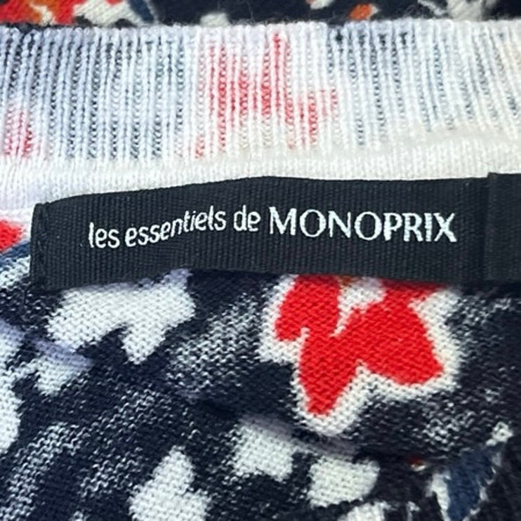 Les Essentiels de Monoprix Multicolor Floral Long Sleeve Sweater Top Size XL