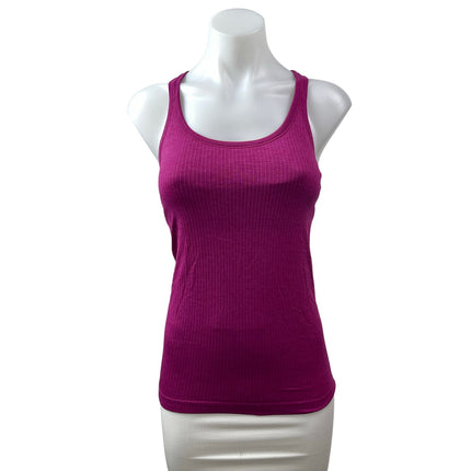 Lululemon Womens Pink Purple Ribbed Knit Racerback Yoga Athletic Tank Top Size 6