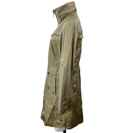 Cole Haan Women's Khaki Long Sleeves Full Zip Utility Trench Coat Jacket Size S