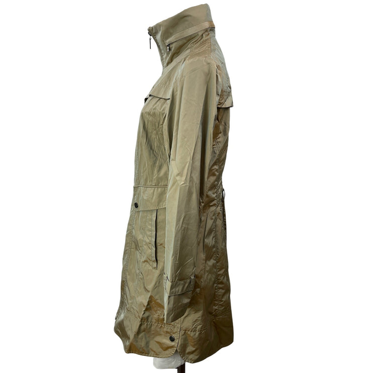 Cole Haan Women's Khaki Long Sleeves Full Zip Utility Trench Coat Jacket Size S