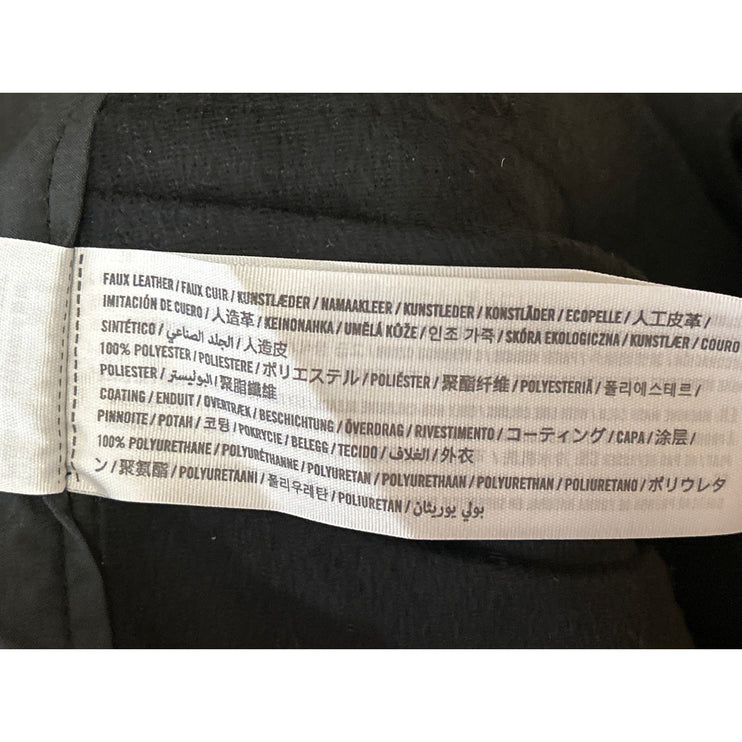 Abercrombie & Fitch Black Faux Leather Pleated Zip Mini A-line Flared Skirt XXS