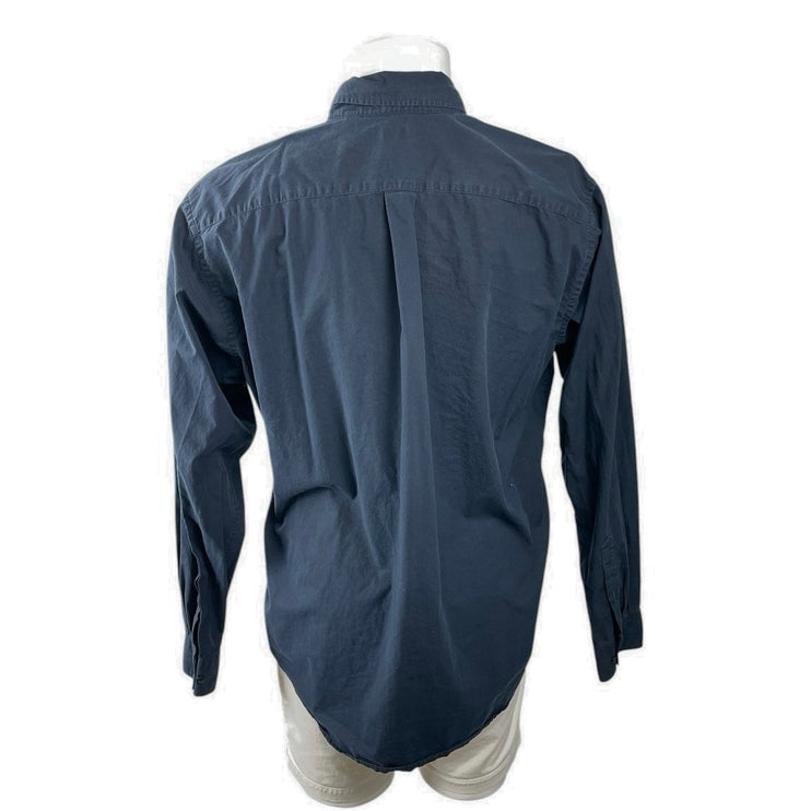 Uniqlo Men's Navy Blue Long Sleeve Pocket Casual Button Down Shirt Top Size XL
