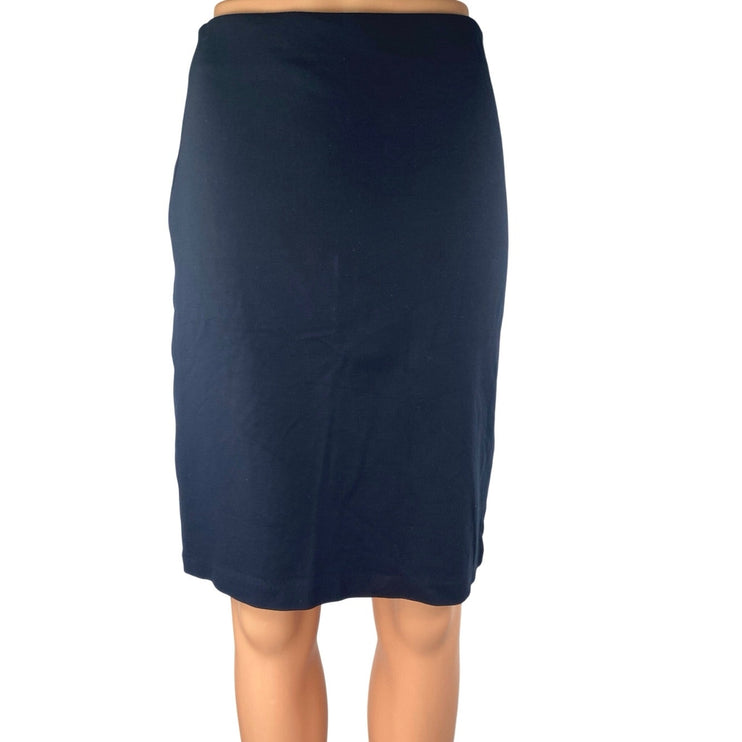 Philosophy Women's Black High Waisted Gold Back Zip Pencil Mini Skirt Size 2