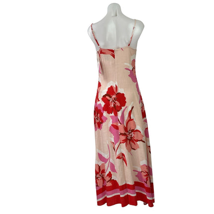 NEW White Closet Multicolor Floral V Neck Sleeveless Cami A Line Maxi Dress XS