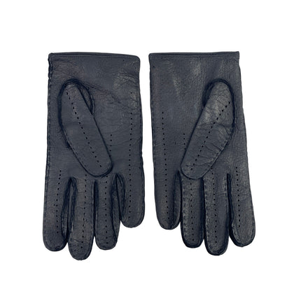 Fratelli Orsini Women's Black Genuine Leather 80s 90s Warmer Gloves Size 10