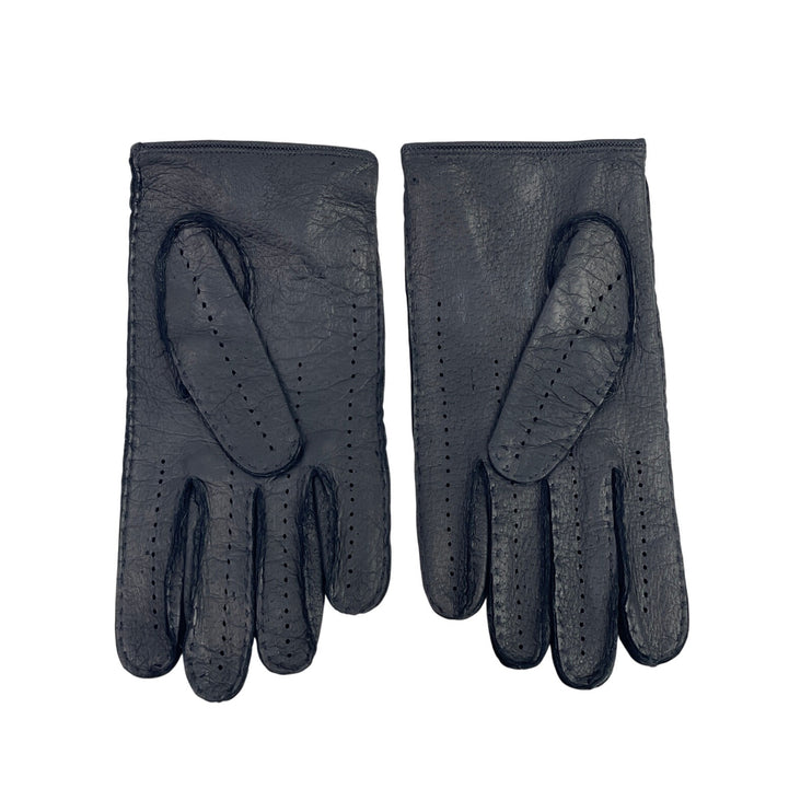 Fratelli Orsini Women's Black Genuine Leather 80s 90s Warmer Gloves Size 10