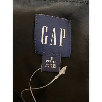 Gap Women's Black Silk Satin Long Sleeve V Neck Button Down Shirt Top Size S