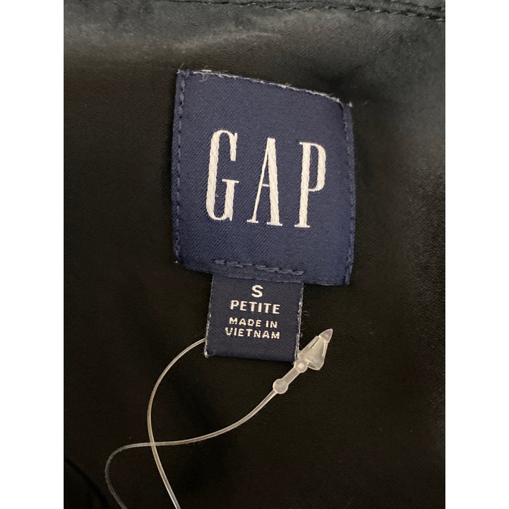 Gap Women's Black Silk Satin Long Sleeve V Neck Button Down Shirt Top Size S
