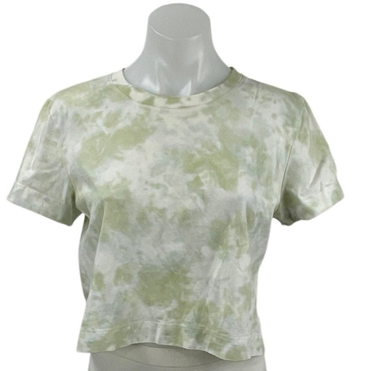 Aritzia Wilfred Free Women's Green Tie Dye Short Sleeve Crop T Shirt Tee Top M