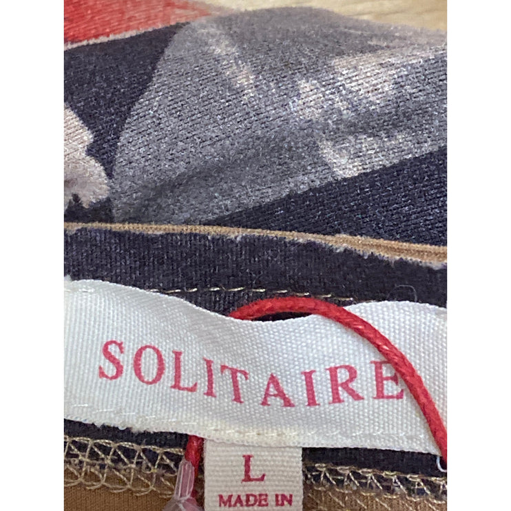 Anthropologie Solitaire Multicolor Floral Faux Suede Long Sleeve Cardigan Top L