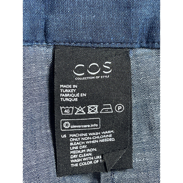 Cos Women's Blue High Waisted Straight Leg Zip Ankle Denim Jeans Pants Size 4