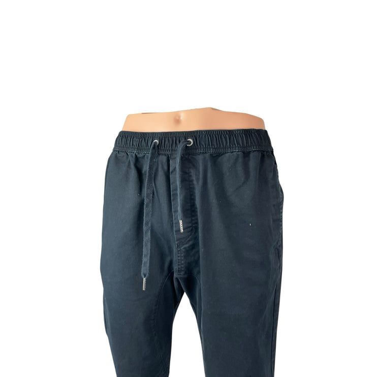 Zanerobe Men's Black Tapered Athletic Activewear Trousers Jogger Sweat Pants 36