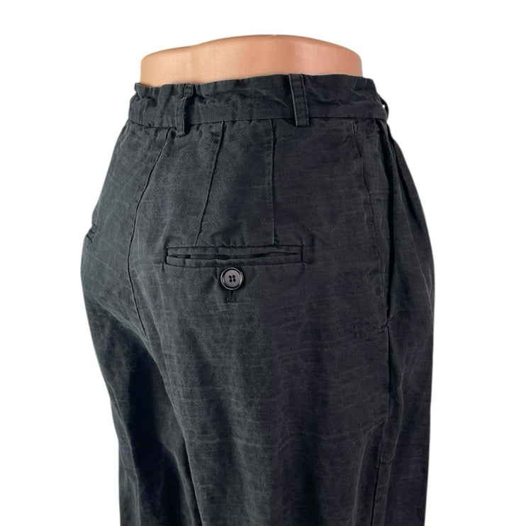Apiece Apart Women's Black Pleated High Rise Wide Leg Crop Denim Jeans Size S
