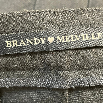 Brandy Melville Women's Black High Waisted Pleated Buckle Mini A-Line Skirt Sz M