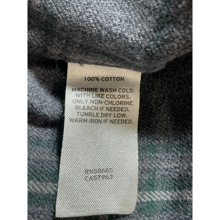 14th & Union Men's Gray Plaid Long Sleeve Chest Pocket Button Down Shirt Top XL