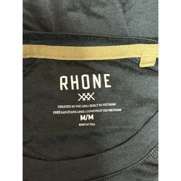 Rhone Reign Men's Black Short Sleeve Crew Neck Athletic T Shirt Tee Top Size M