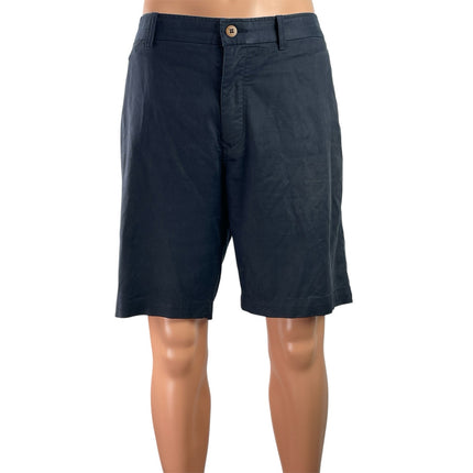 Tommy Bahama Men Black Mid Rise Straight Golf Chino Khaki Bermuda Shorts Size 36