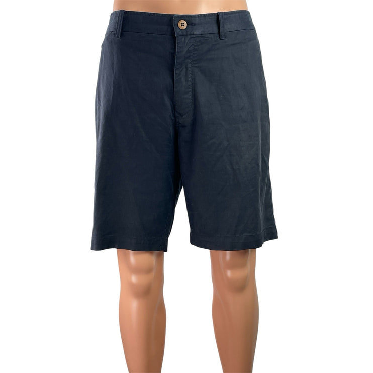 Tommy Bahama Men Black Mid Rise Straight Golf Chino Khaki Bermuda Shorts Size 36