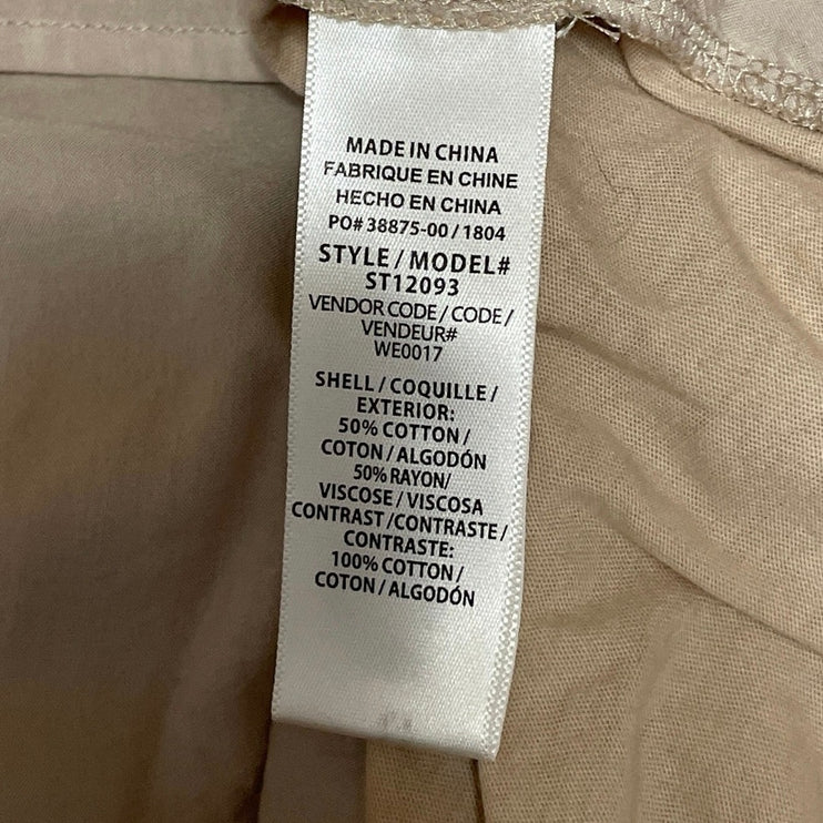 Splendid Women's Beige Long Sleeve V Neck Pocket Button Down Shirt Top Size XS