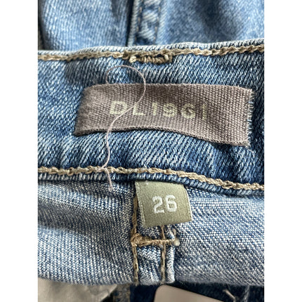 DL1961 Women's Blue Raw Frayed Hem High Rise Loose Straight Denim Jeans Pants 26
