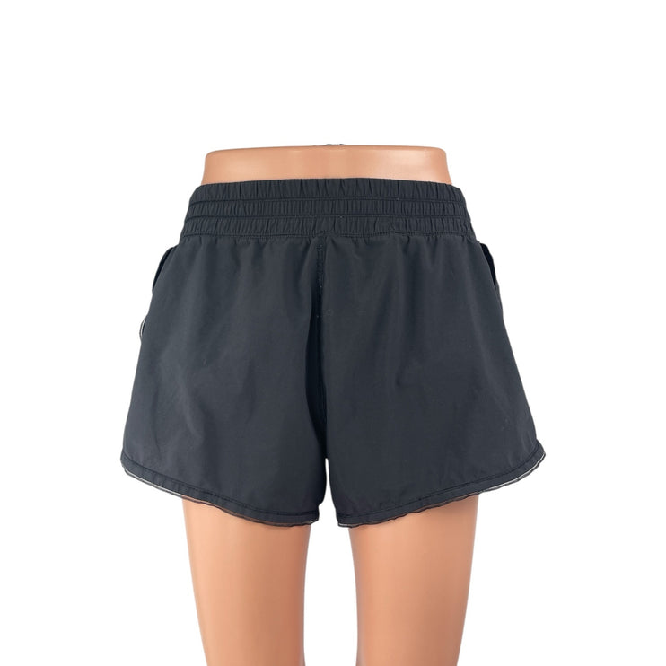 Lululemon Womens Black High Rise Elastic Waist Activewear Sweat Shorts Size 8