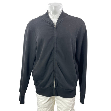 Gustin Men's Black Full Zip Long Sleeve Pocket Cotton Bomber Coat Jacket Size L