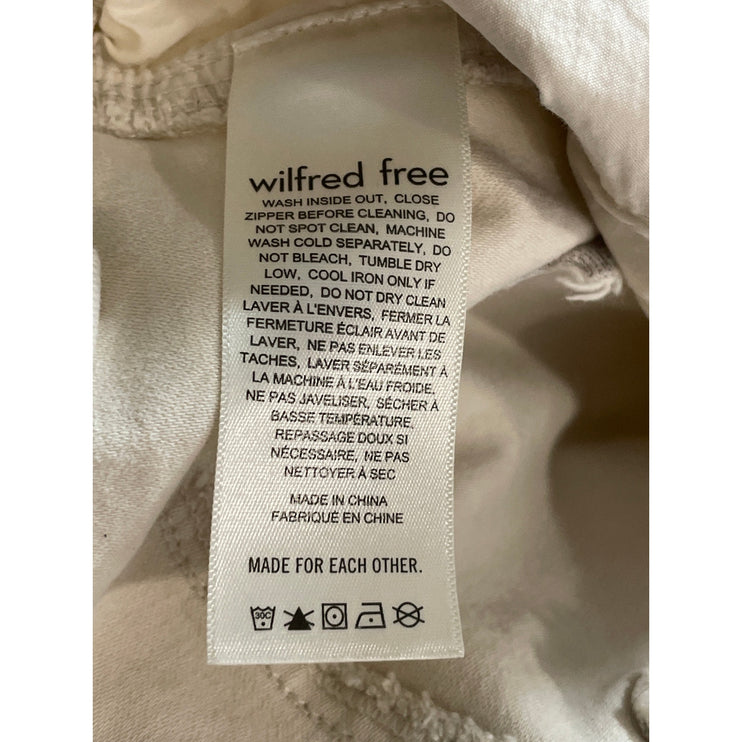 Aritzia Wilfred Free Women's Beige High Rise Wide Leg Baggy Trousers Pants Sz 6