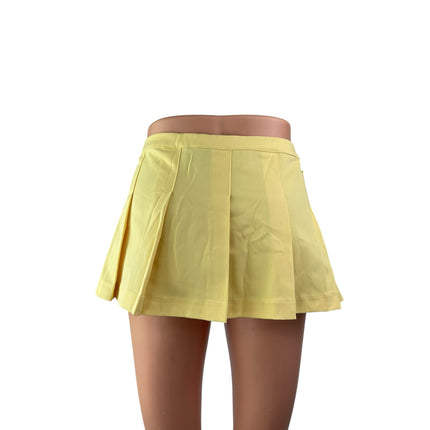 Fila x Hailey Women's Yellow Mid Waist Pleated Golf Tennis Mini A Line Skirt 4