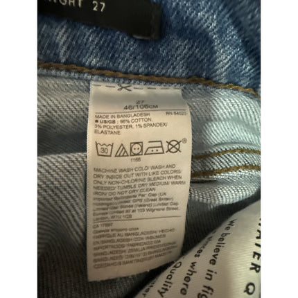 Banana Republic Blue High Rise Straight Distressed Ripped Knee Denim Jeans Sz 27