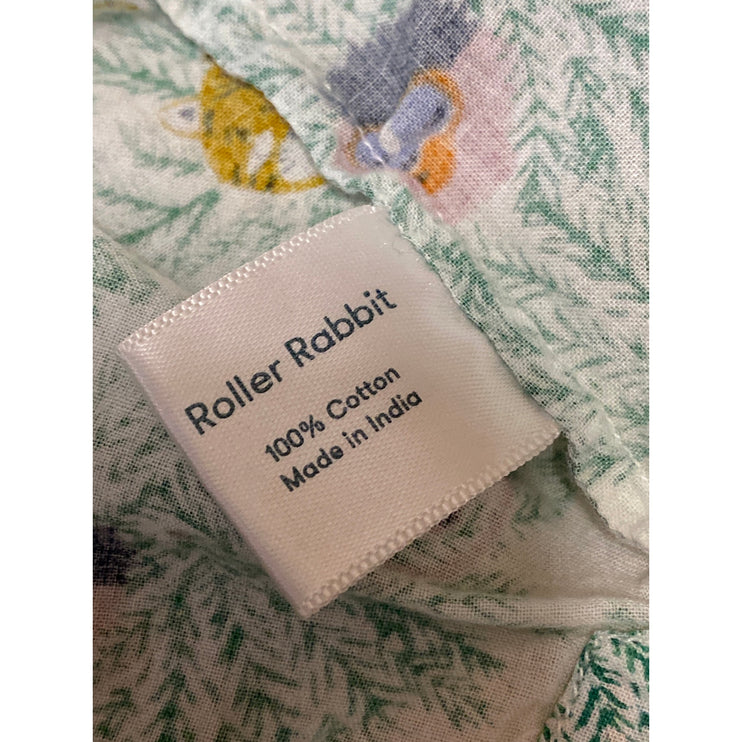 Roller Rabbit Women's Green Palm Tree Button Down Sleepwear Shirt Pajama Top XL