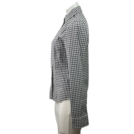 Brandy Melville Black Plaid Checkered Long sleeve Button Down Shirt Top Size M