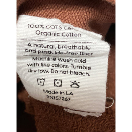 Mate The Label Women's Brown Crewneck Long Sleeve Crop Sweatshirt Sweater Top XS