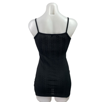 Cou Cou Intimates Picot Black Sleeveless Cami Camisole Mini Bodycon Dress Sz XXS