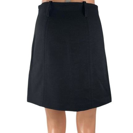 H&M Women's Black High Waisted Zip Versatile Casual A Line Mini Skirt Size 4