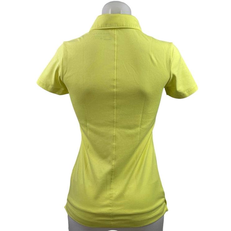 Nike Golf Women's Yellow Short Sleeve Tennis Athletic Polo Shirt Top Size XS