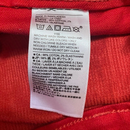 Banana Republic Women's Red Mid Rise Button Pockets Zipper Cuffed Mini Shorts 25