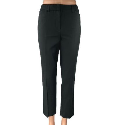 The Slim Women's Black Straight Leg Mid Rise Ankle Trousers Dress Pants Size 4
