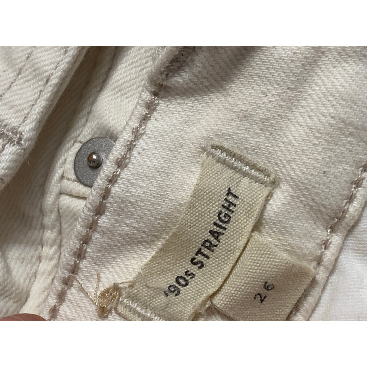 Madewell The Dean Women's White High Rise Workwear Straight Denim Jeans Pants 26