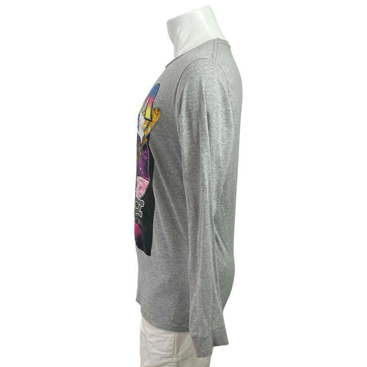 Akademiks Men's NASA Space Admin Gray Graphic Long Sleeve T Shirt Tee Top Size M