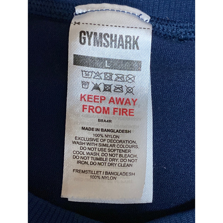 Gymshark Women's Blue Crewneck Sleeveless Activewear Muscle Tee Tank Top Size L