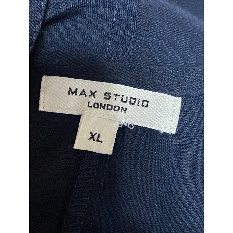 Max Studio Women's Navy Blue Long Sleeve Cardigan Open Blazer Jacket Size XL