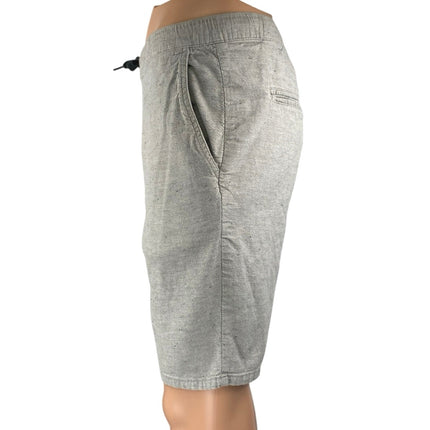 Bullhead Men's Gray Linen Chambray Skinny Fit Elastic Drawstring Waist Shorts L