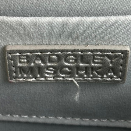 Badgley Mischka Silver Rhinestone Studded Gemstone Bridal Hard Satchel Handbag