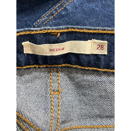 Levi's Wedgie Women's Blue High Waisted Straight Leg Y2k Denim Jeans Size 26