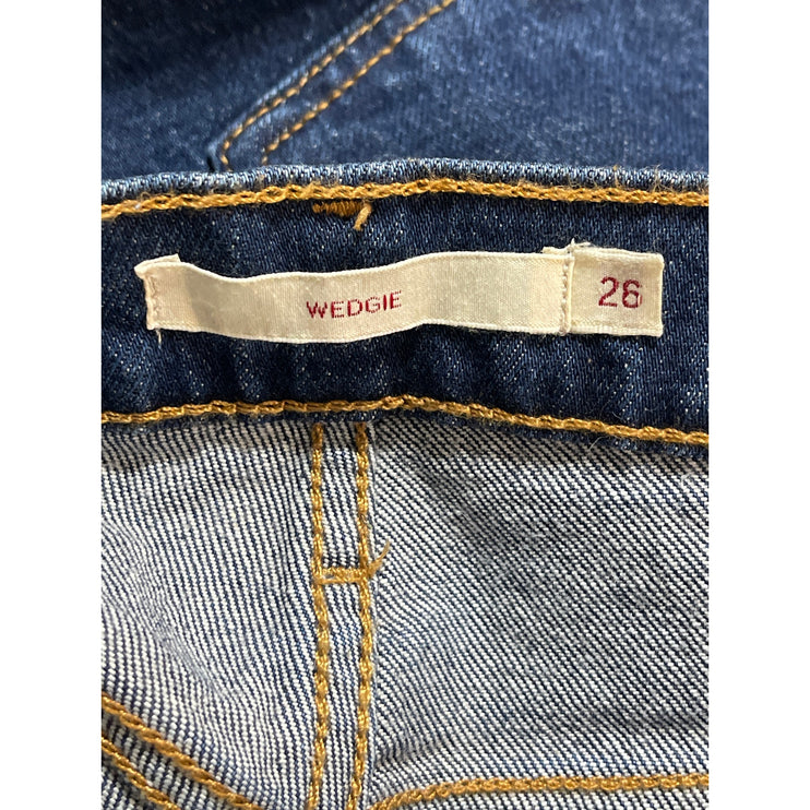 Levi's Wedgie Women's Blue High Waisted Straight Leg Y2k Denim Jeans Size 26