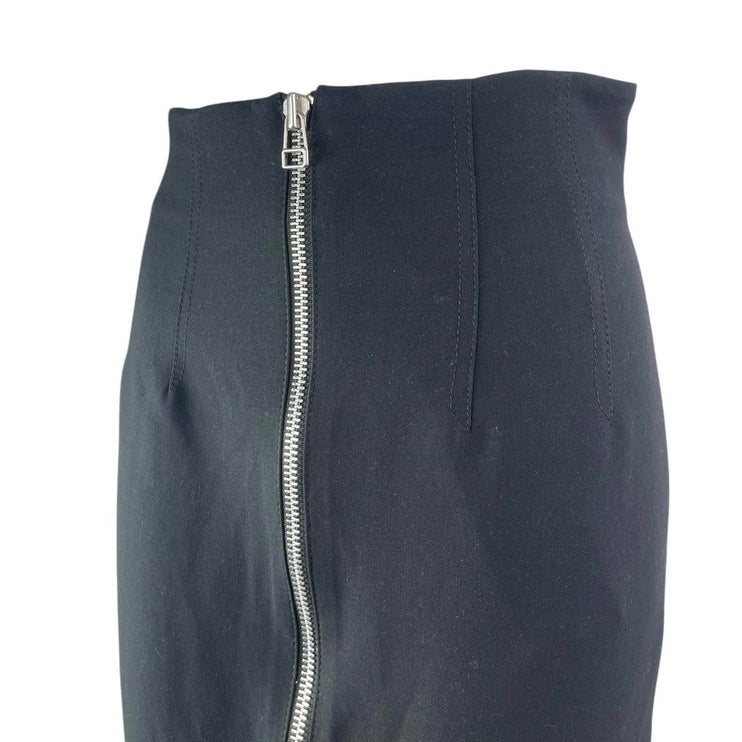 NEW Veronica Beard Erin Women's Black Zip Up Front Midi Straight Pemcl Skirt 6