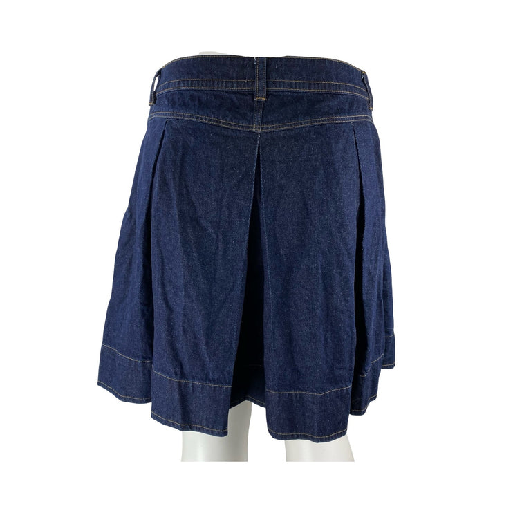 Urban Outfitters BDG Bookworm High Rise Pleated Mini Flare A-Line Denim Skirt L